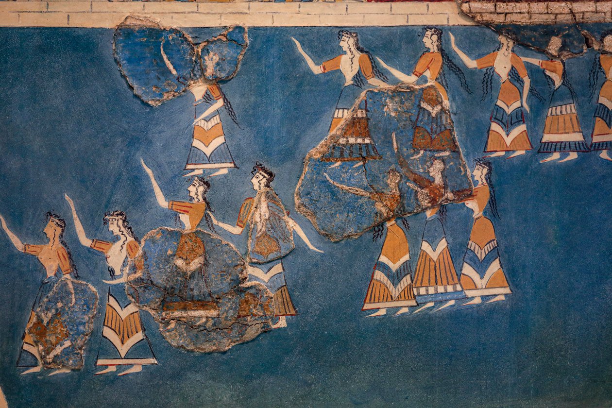 Heiliger Hain und Tanz Fresko von Minoan