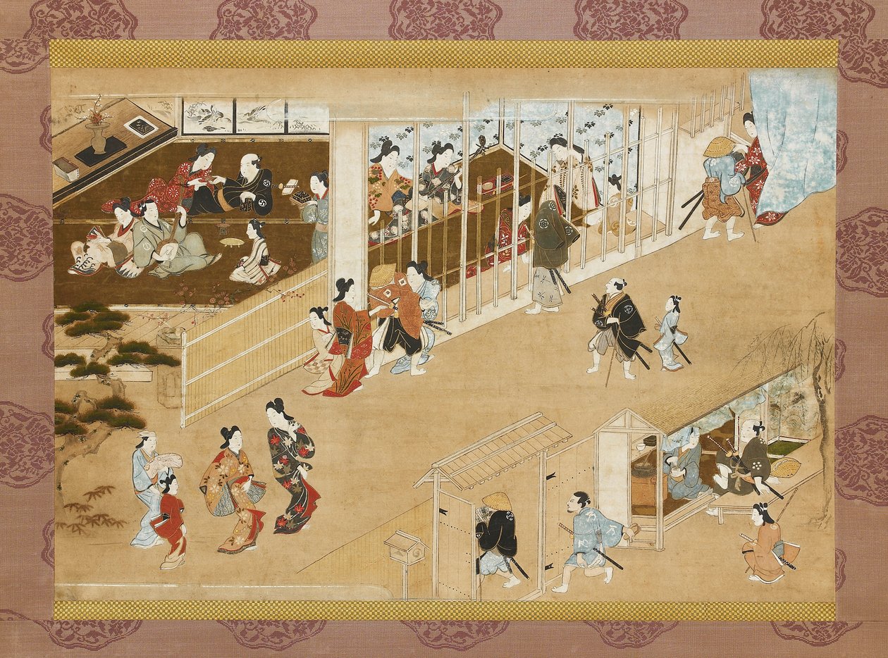 Yoshiwara Vergnügungsviertel, ca. 1670-1685 von Miyagawa Chōshun