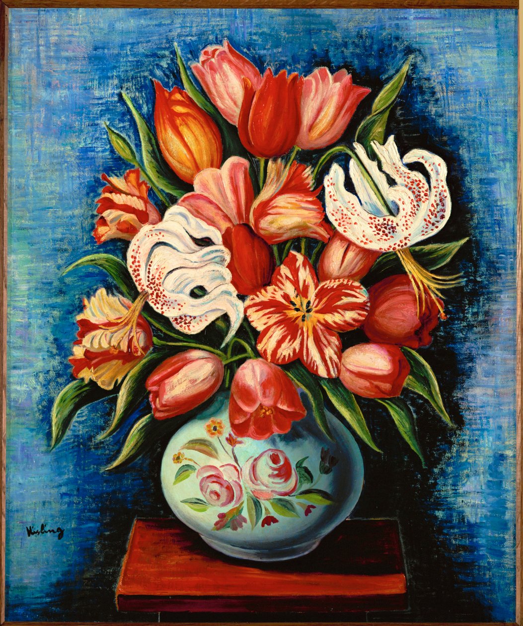 Blumenstrauß, Tulpen und Lilien von Moise Kisling