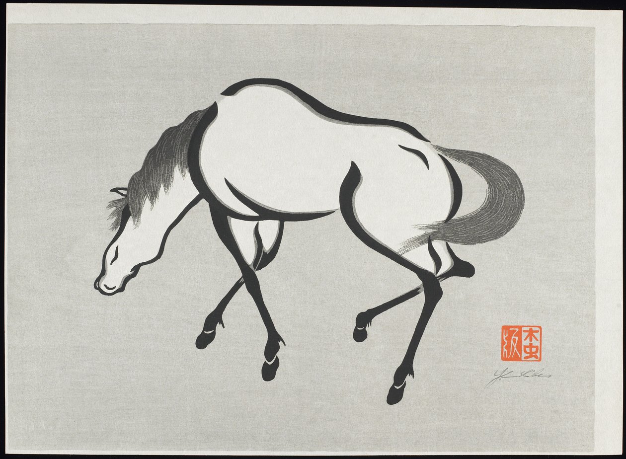 Pferd (B) von Mokuchu Urushibara
