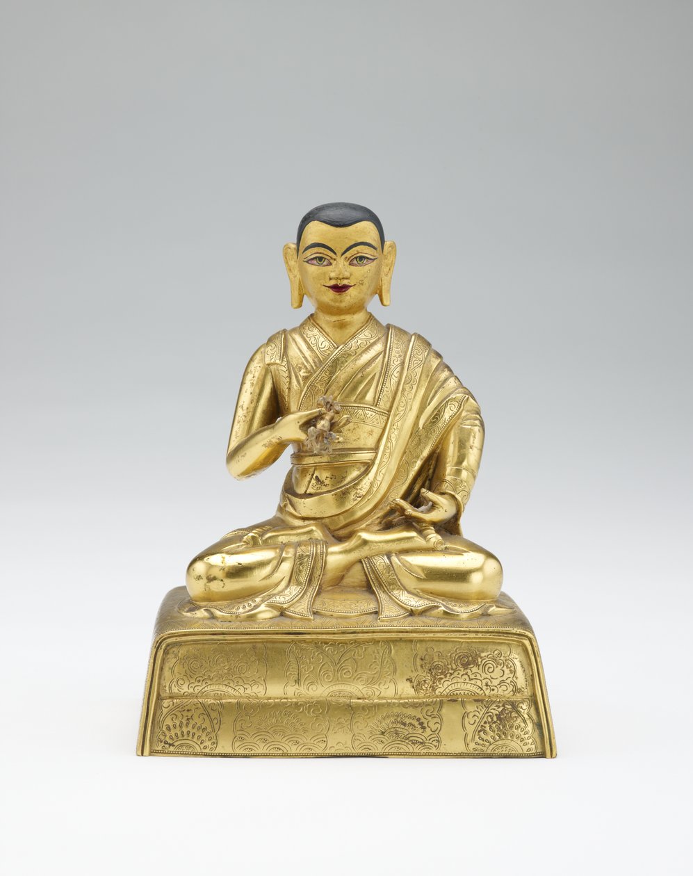Zwölfter Dalai Lama, Trinlay Gyatso, aus einem Teilset von Lamas und Lehrern, Mitte 19. Jahrhundert von Mongolian School