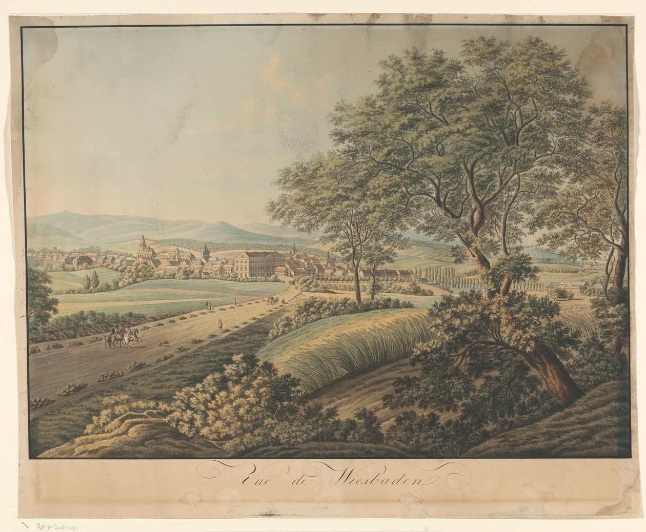Ansicht von Wiesbaden von Monogrammist DS (graveur)