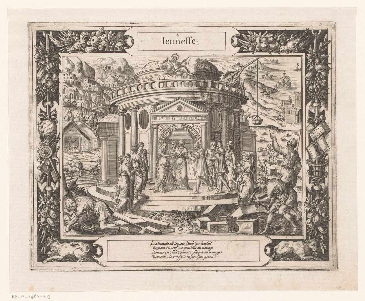 Jugend unter dem Einfluss von Apollo von Monogrammist HF (graveur)