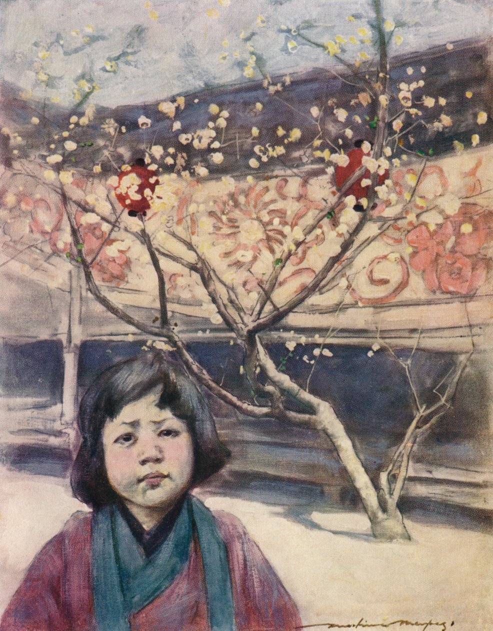 Ein japanisches Mädchen in Pflaumenfarbe, um 1887, 1901 von Mortimer L Menpes