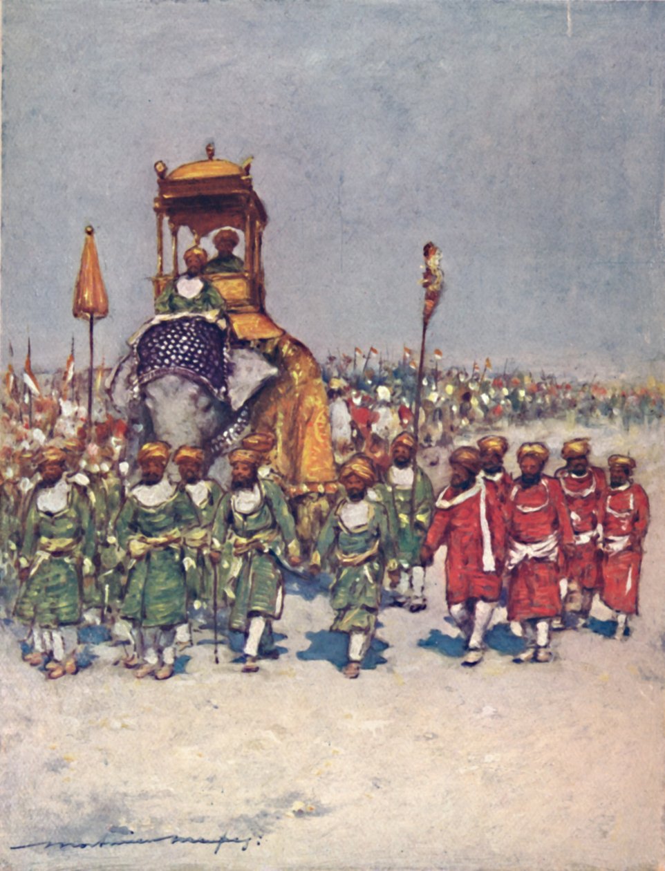 Eine der malerischsten Gruppen in der Prozession der Gefolgsleute, 1903 von Mortimer L Menpes