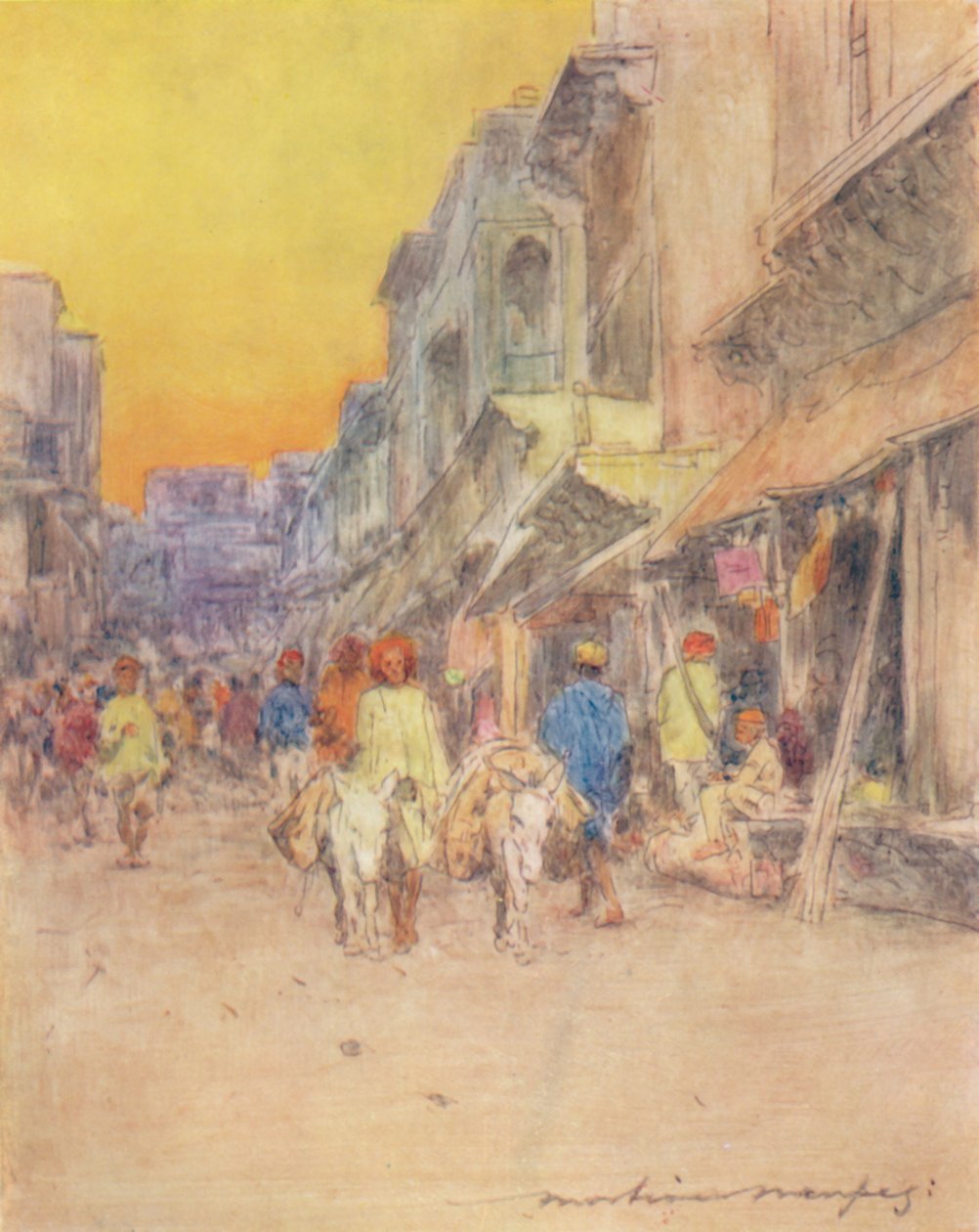 Eine ruhige Straße, 1905 von Mortimer Ludington Menpes