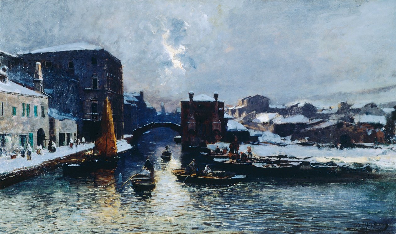 Chioggia im Schnee von Mose Bianchi