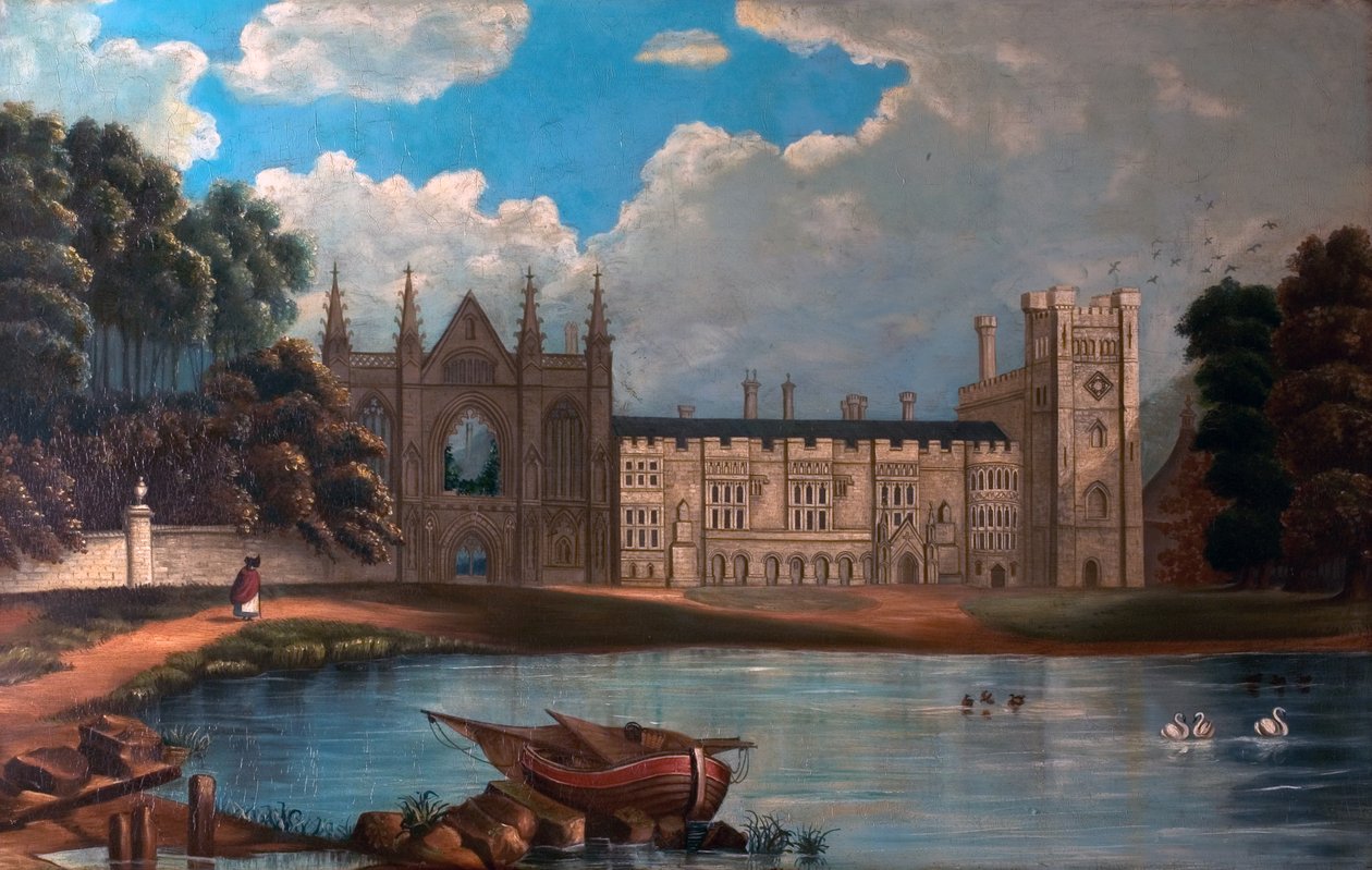 Westansicht von Newstead Abbey, Nottinghamshire, 1820-34 von Moses after Webster
