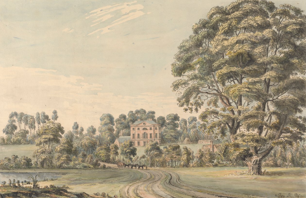Bevere House bei North Claines, Worcestershire von Moses Griffith