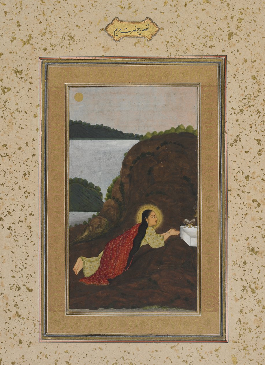 Die Jungfrau Maria im Gebet aus dem Impey-Album, Manuskriptfolio, ca. 1770 von Mughal School