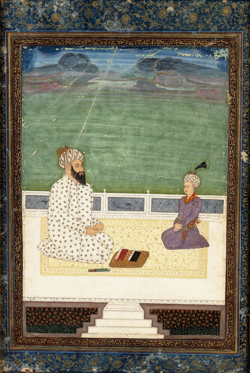 Ein Mullah und ein Schüler, 18. Jahrhundert von Mughal School