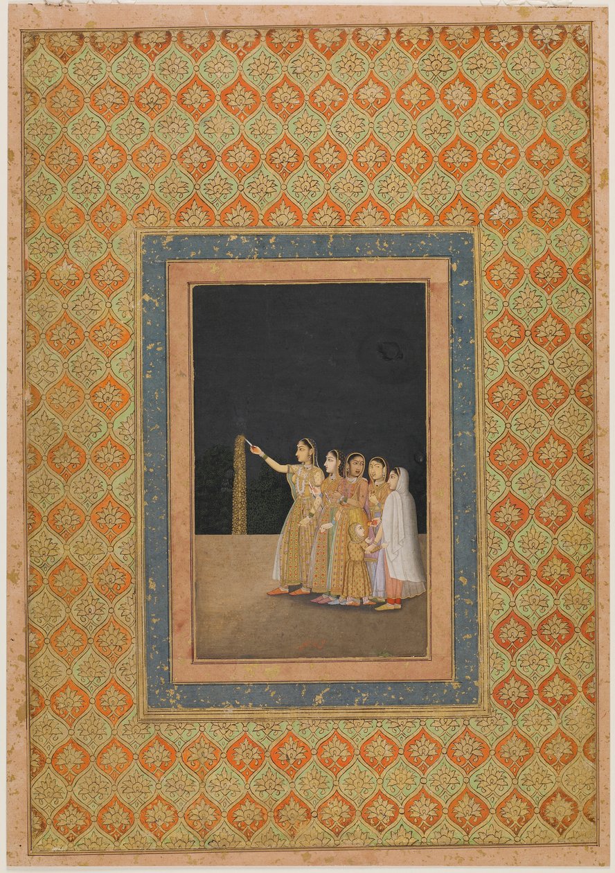 Hofdamen spielen mit Feuerwerk von Muhammad Afzal