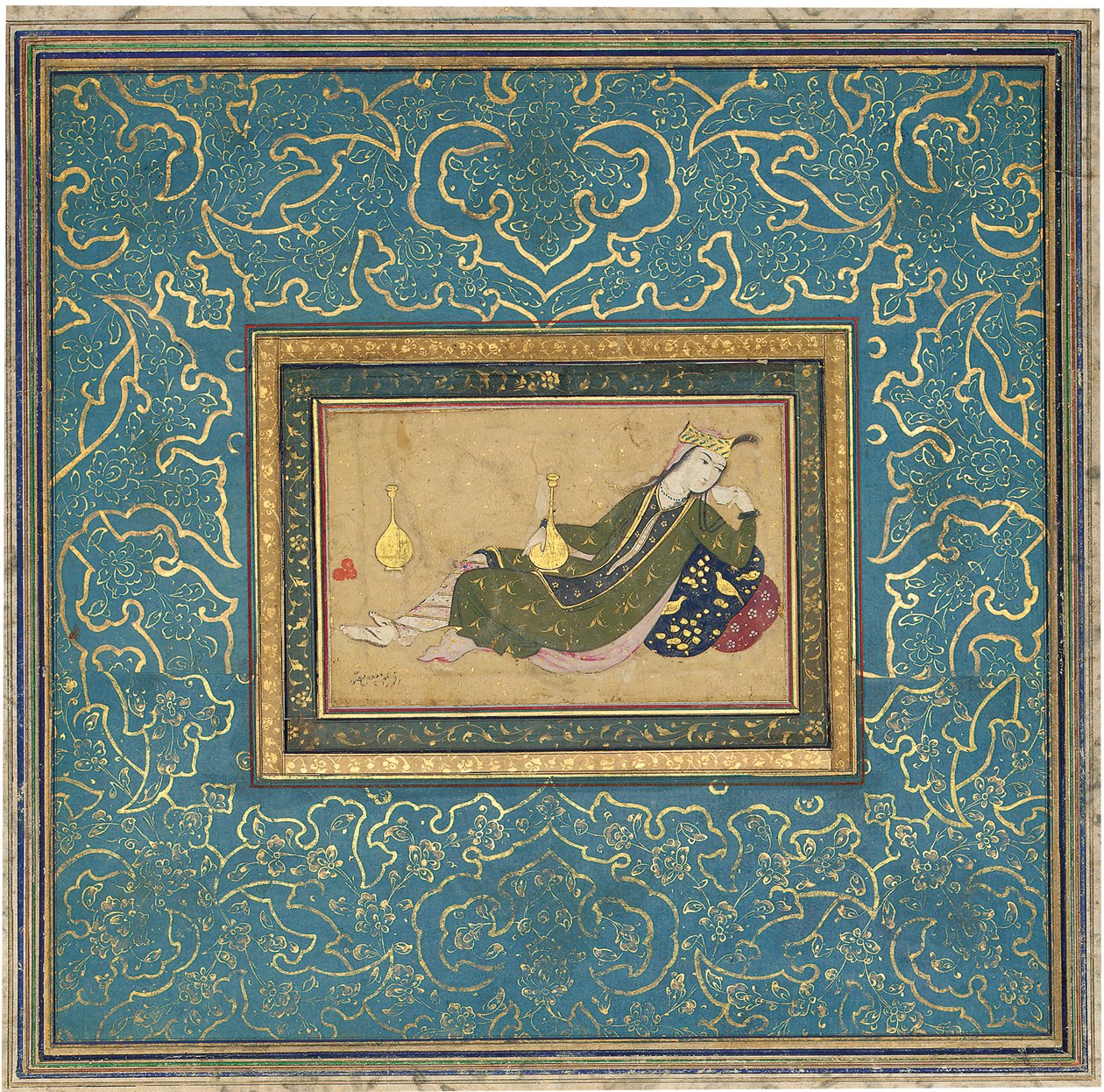 Eine liegende Dame, um 1680 von Muin Musavvir