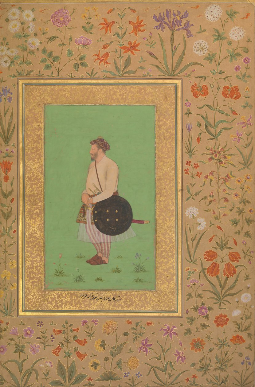 Porträt von Khan Dauran Bahadur Nusrat Jang, Folio aus dem Shah Jahan Album, verso: ca. 1640 von Murad