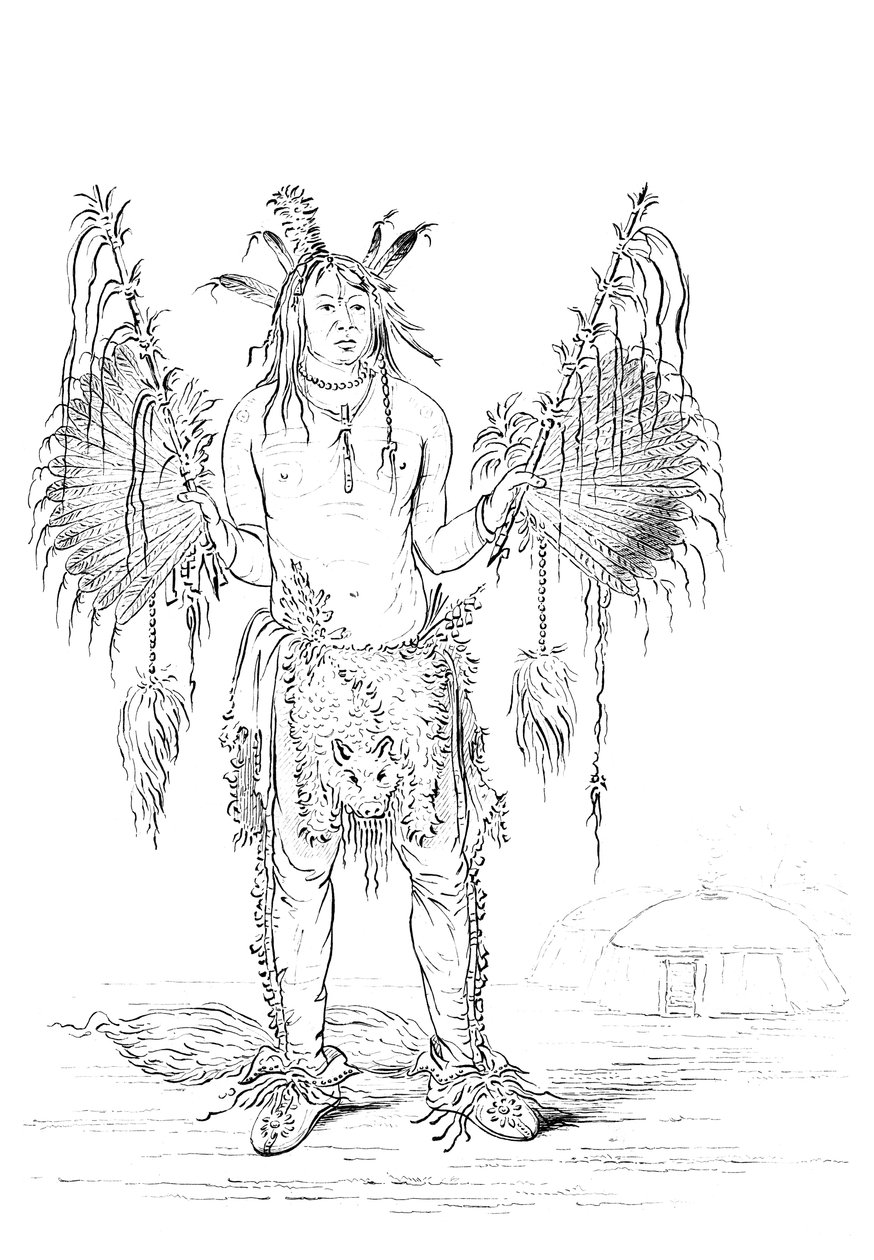 Porträt eines amerikanischen Ureinwohners, 1841 von Myers and Co