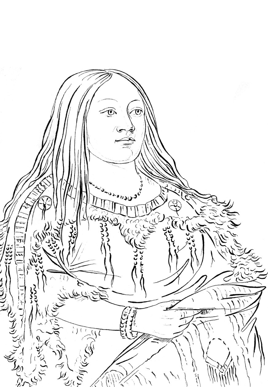 Porträt einer amerikanischen Ureinwohnerin, 1841 von Myers and Co