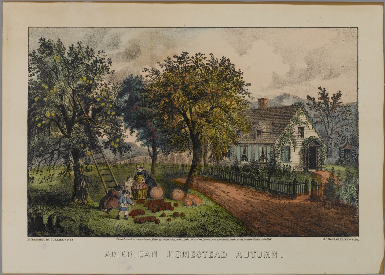 Amerikanischer Bauernhof Herbst, 1868-69 von N. and Ives, J.M. Currier