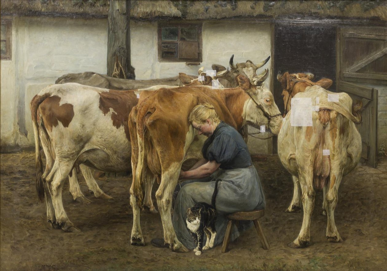 Kühe melken. Westjütland von N.P. Mols