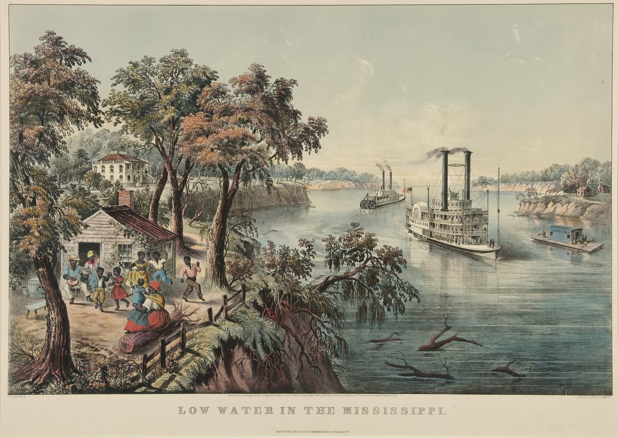 Niedrigwasser im Mississippi, 1868 von Nathaniel Currier