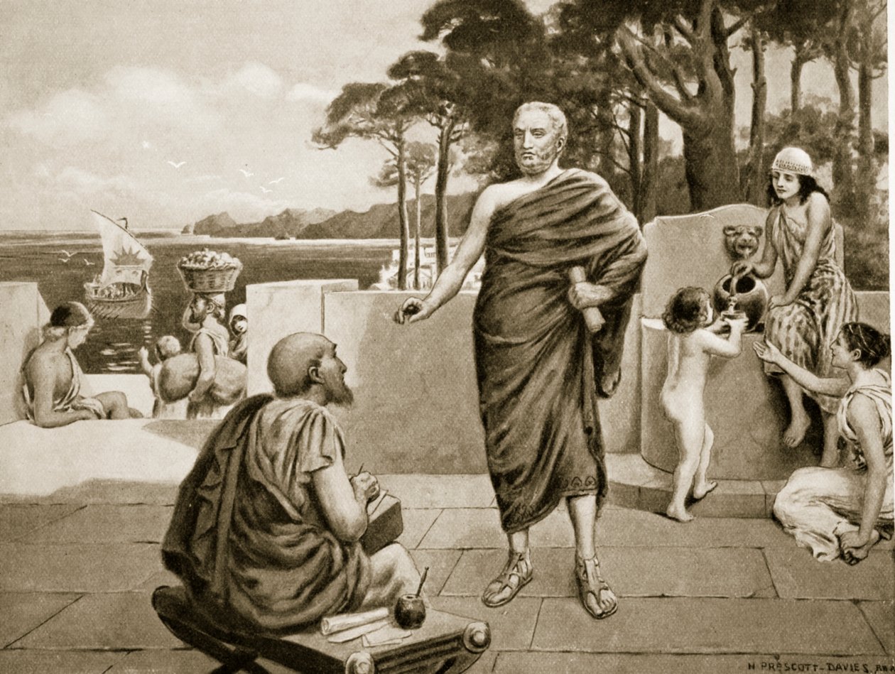 Thukydides im Exil, Illustration aus Hutchinsons Geschichte der Nationen von N. Prescott Davies