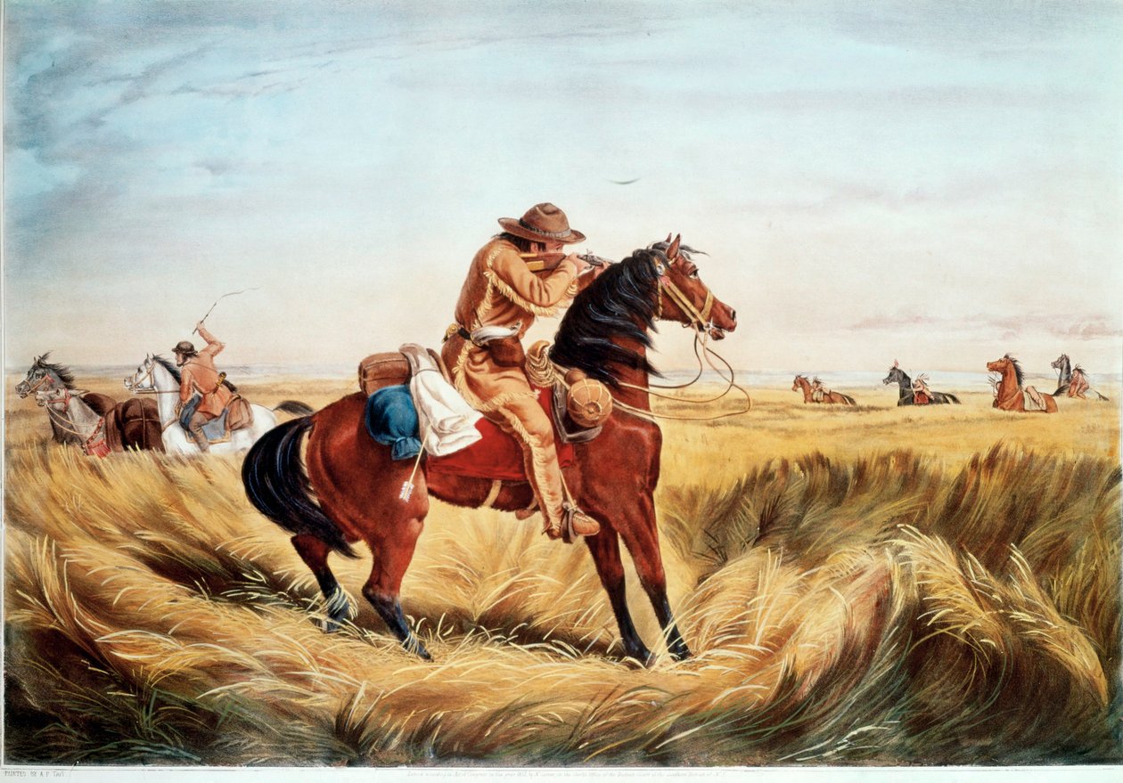 Ein Scheck - Halten Sie Abstand von N. and Ives J.M. (1824-95) Currier