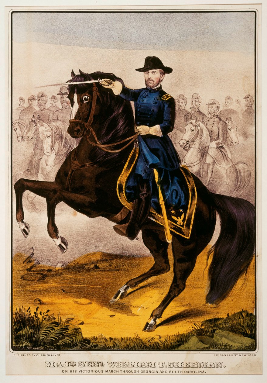 William Tecumseh Sherman, Unionsgeneral im Amerikanischen Bürgerkrieg von N. and Ives J.M. (1824 95) Currier