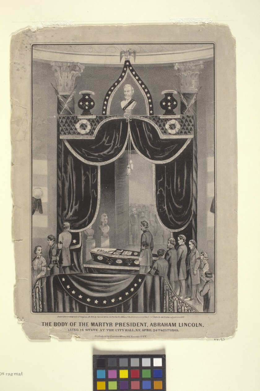 Leichnam des Märtyrerpräsidenten Abraham Lincoln von N. and Ives J.M. (1824 95) Currier