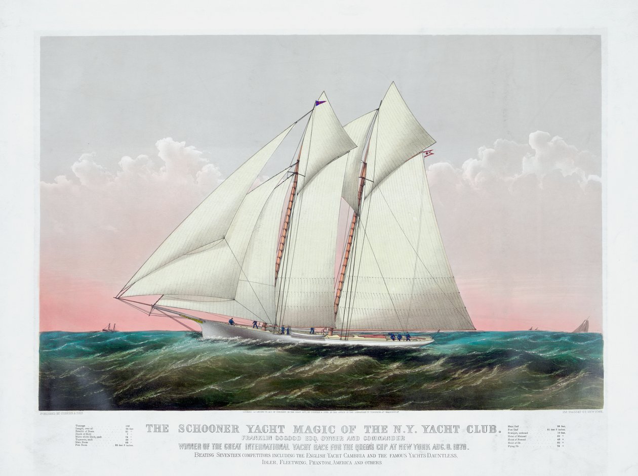 Die Schoner Magic des New York Yacht Club von Currier & Ives von Currier and Ives