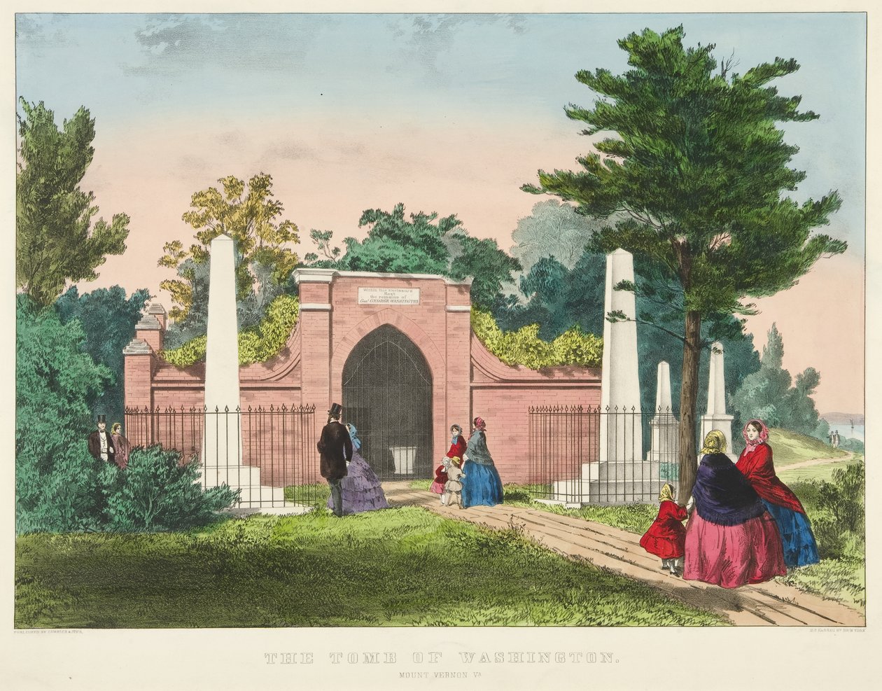 Das Grab von Washington, Mount Vernon, Virginia von Currier and Ives