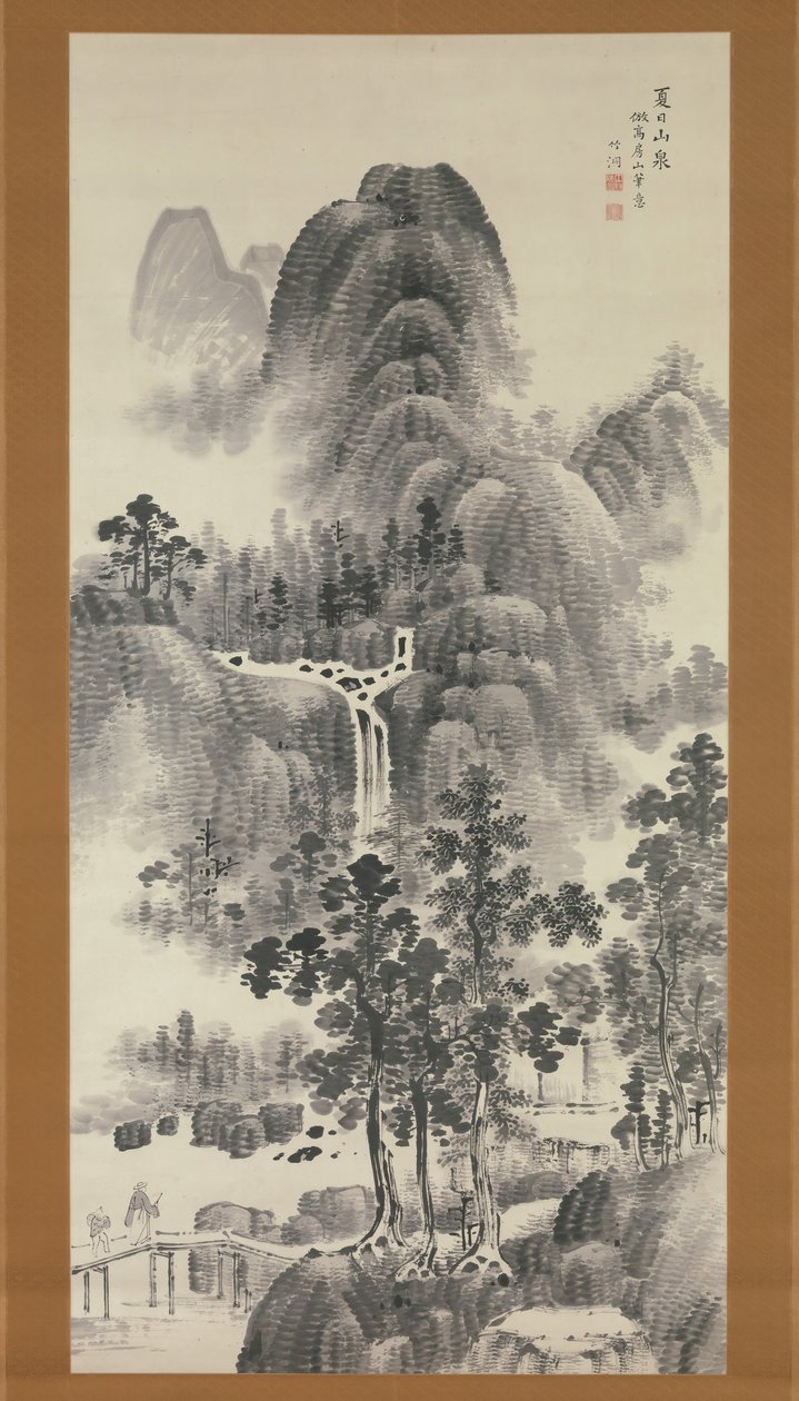 Bergbach an einem Sommertag, 19. Jahrhundert von Nakabayashi Chikuto