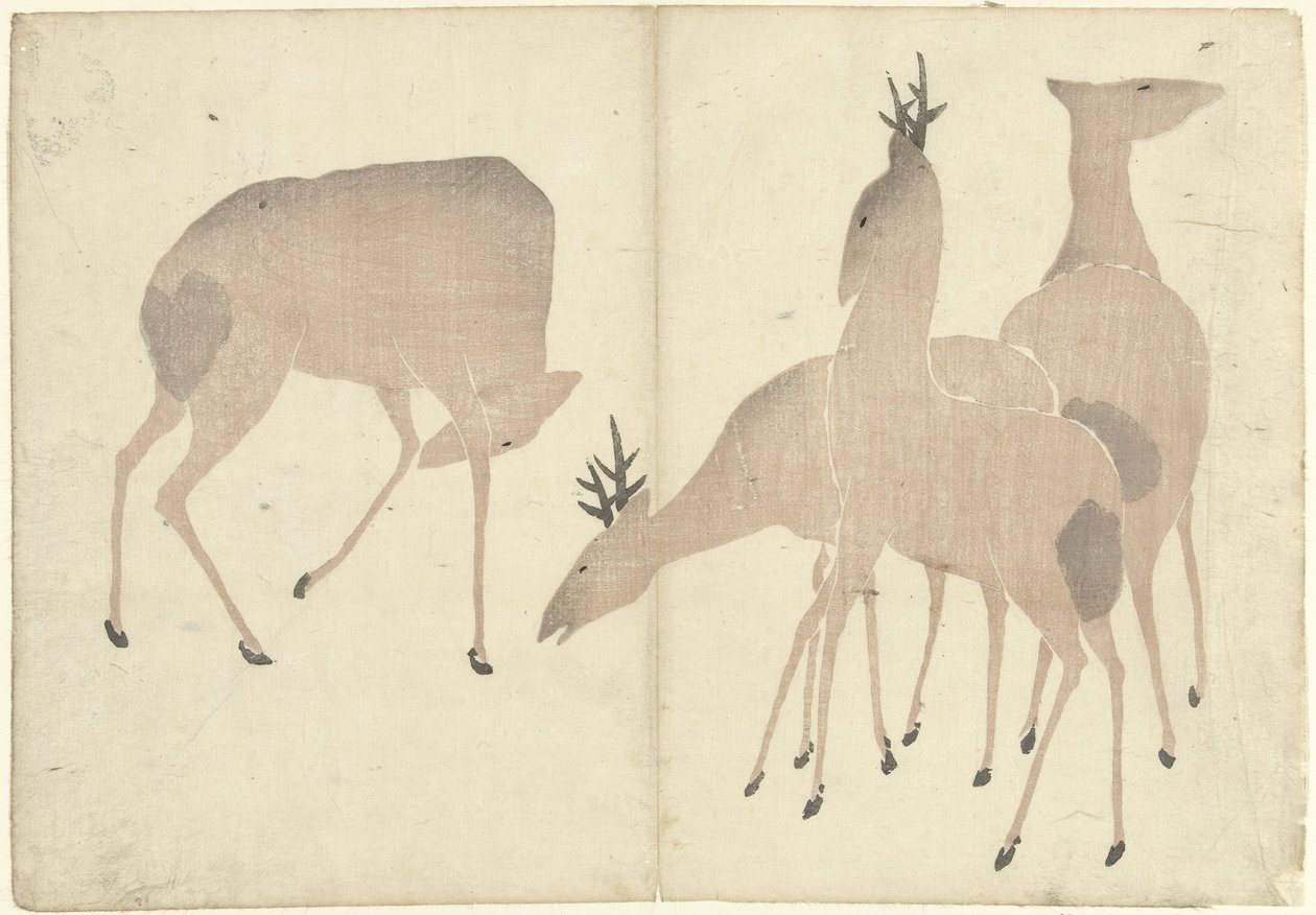 Vier Hirsche von Nakamura Hochu