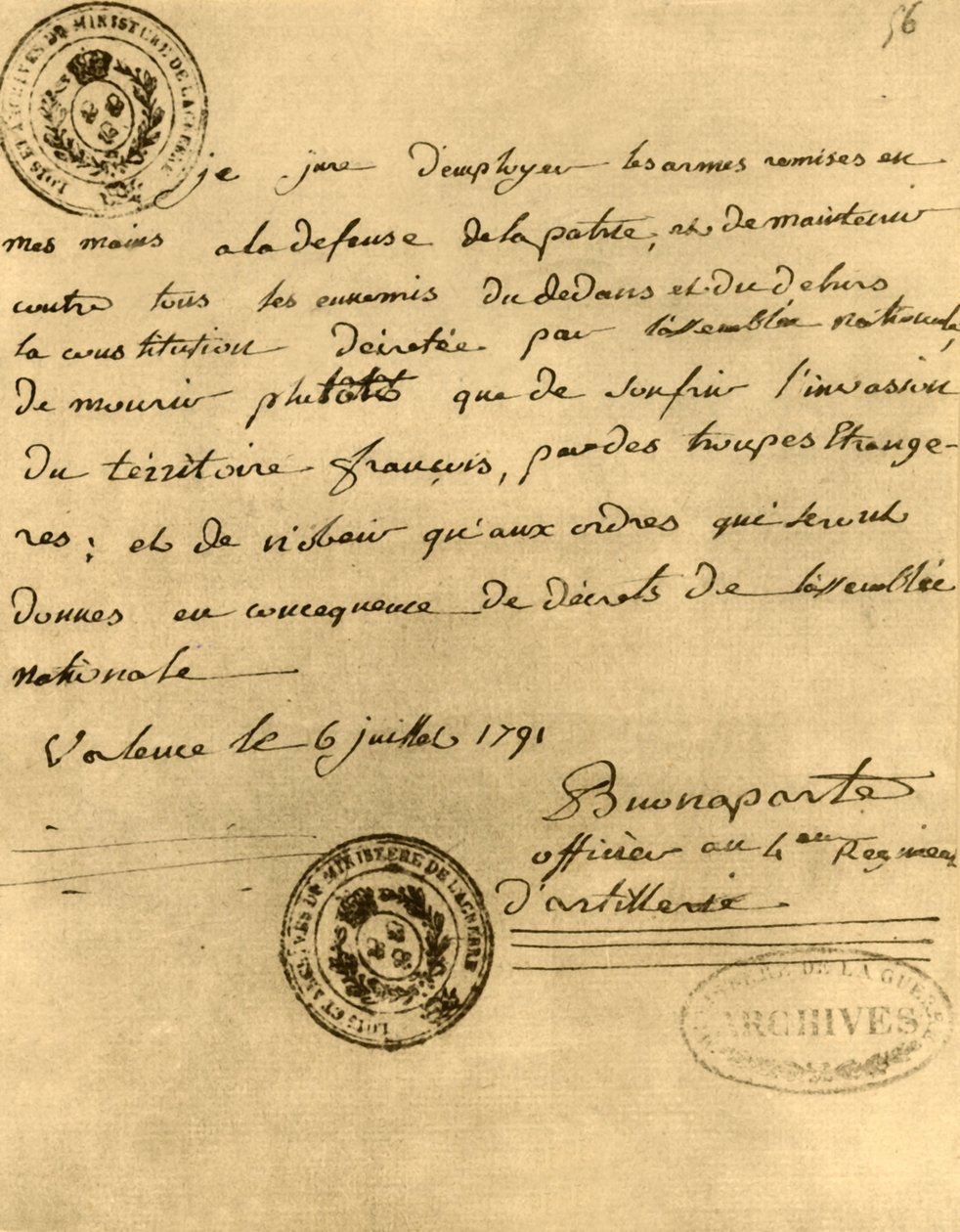 Napoleons Verfassungseid, 6. Juli 1791, 1921 von Napoleon Bonaparte I