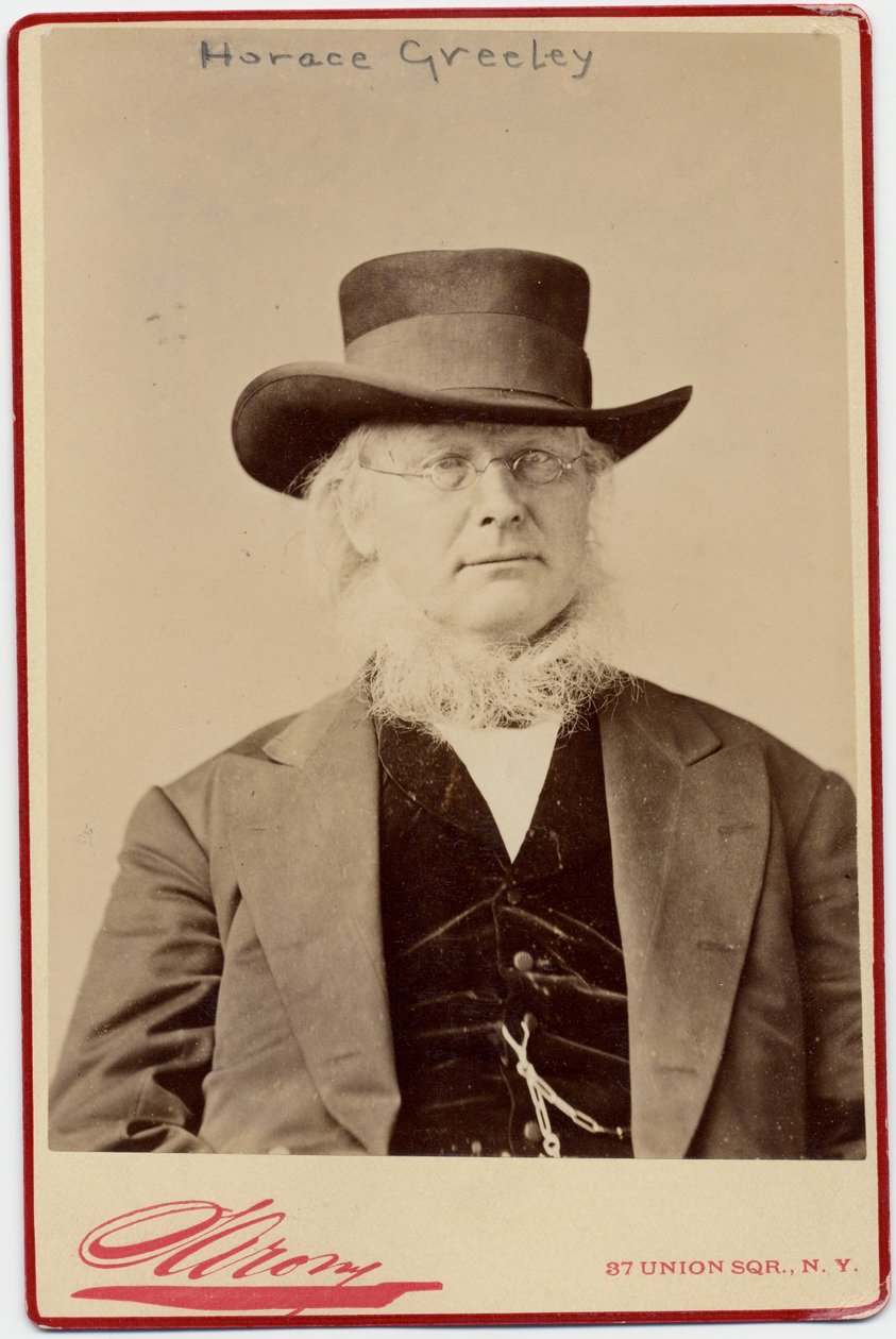 Horace Greeley (1811-72), US-Politiker und Zeitungsredakteur von Napoleon Sarony