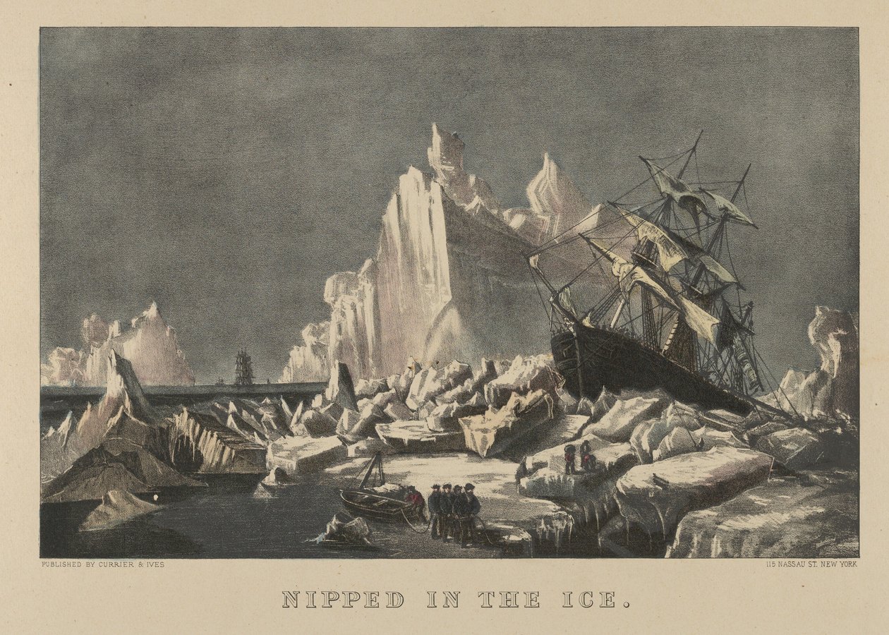 Eingefroren im Eis, 1876-94 von Currier and Ives
