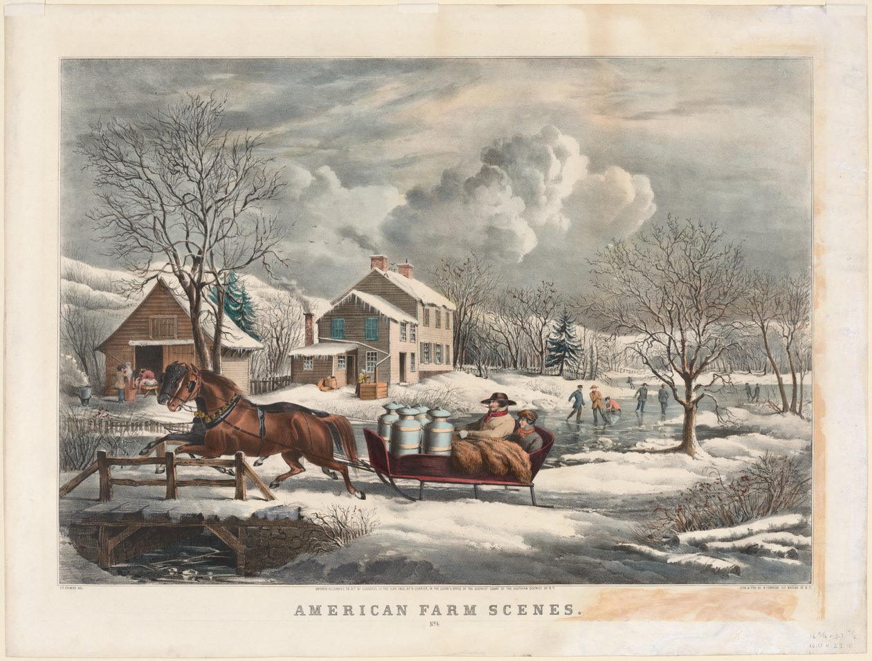 Amerikanische Bauernhofszenen, Winter, 1853 von Nathaniel Currier