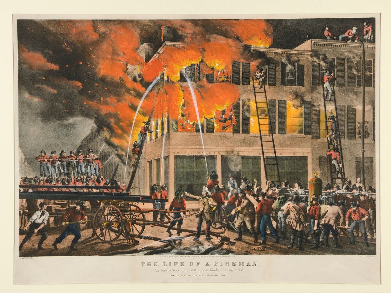 Das Leben eines Feuerwehrmanns / Das Feuer von Nathaniel Currier