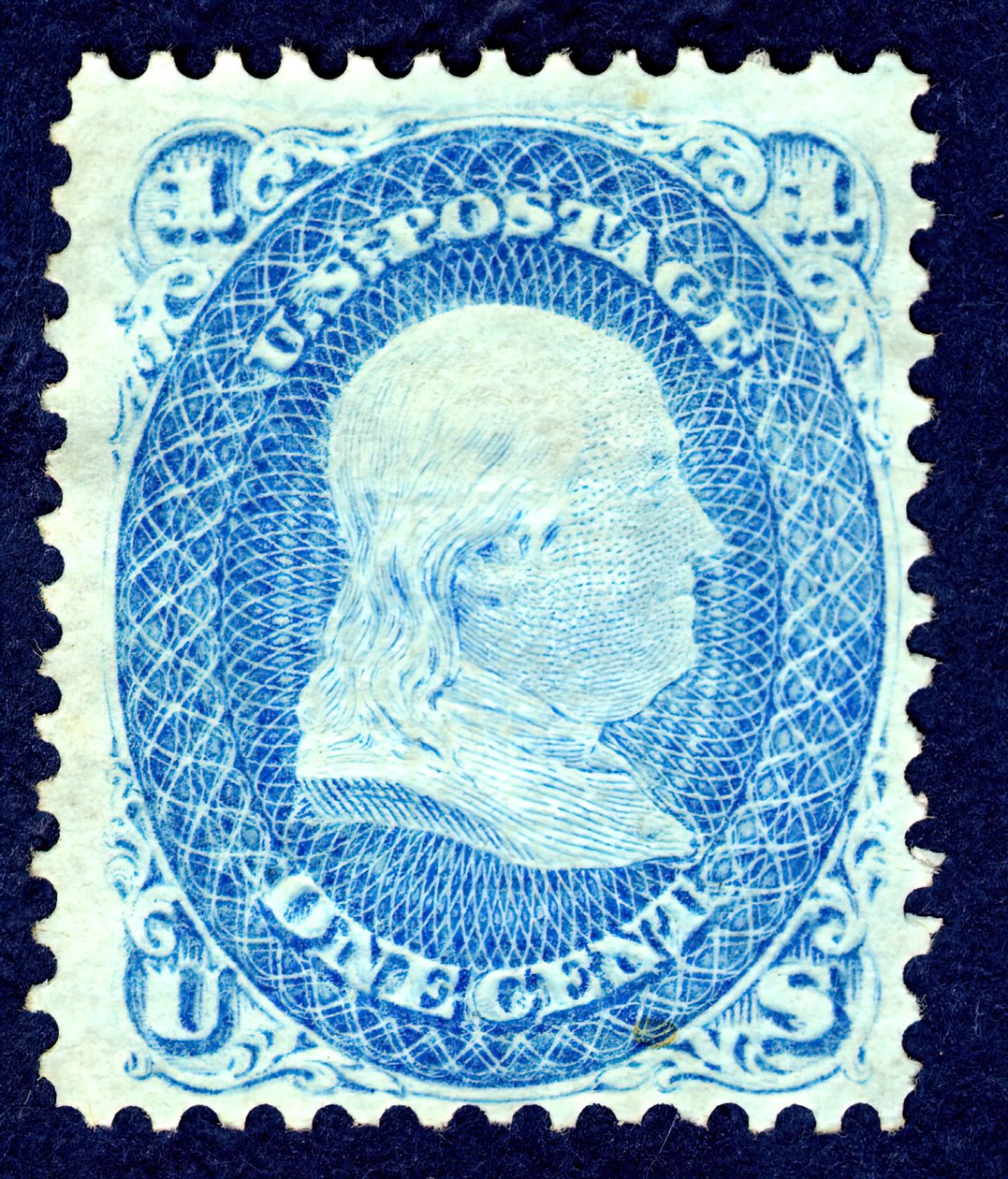 1c Franklin F Grill Einzelstück, 1867 von National Bank Note Company