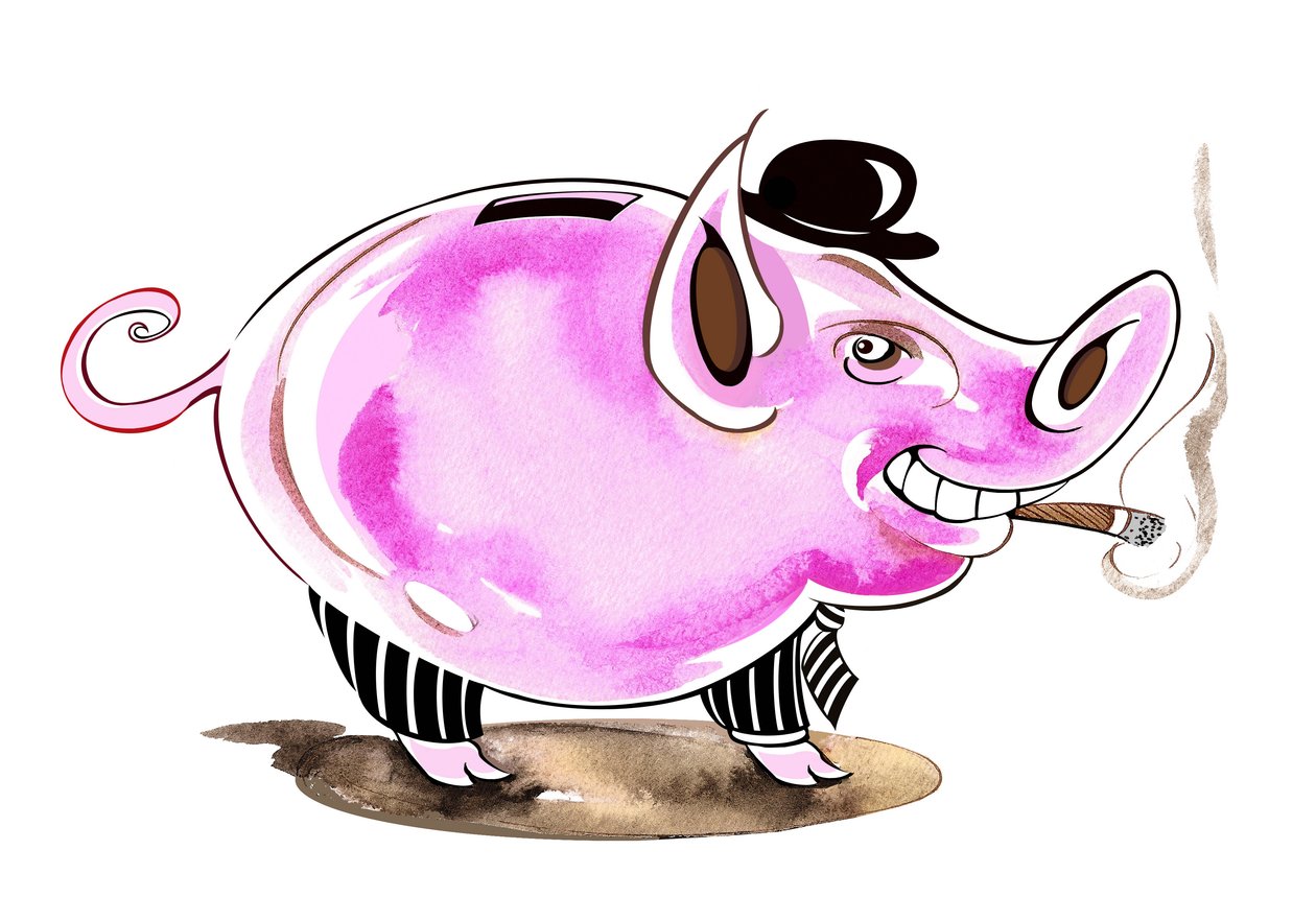 Sparschwein - allegorische Illustration der Finanzkrise von Neale Osborne