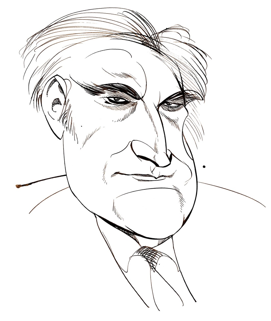 Ted Hughes - Karikatur des englischen Dichters, 1930-1998 von Neale Osborne