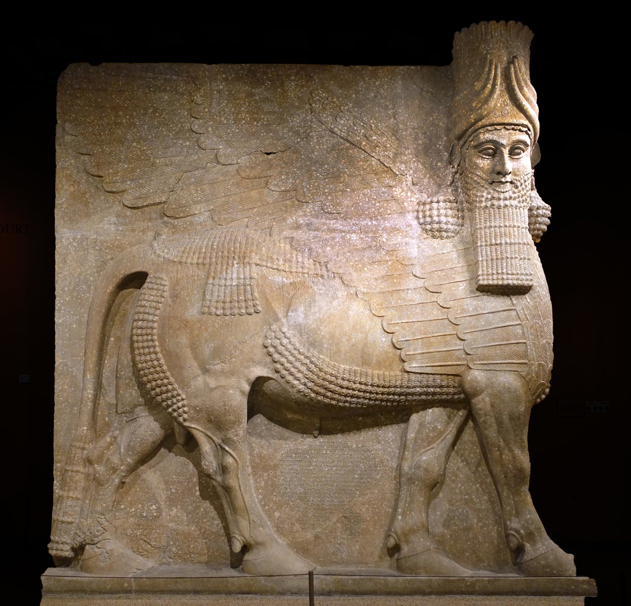 Geflügelter Stier aus Hof VIII im Palast von König Sargon II., Khorsabad, 721-705 v. Chr. (Gips?) von Neo-Assyrian Neo-Assyrian