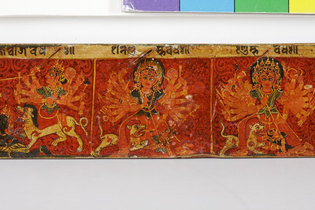 (Detail) von einem Devimahatmya-Manuskriptcover von Nepalese School