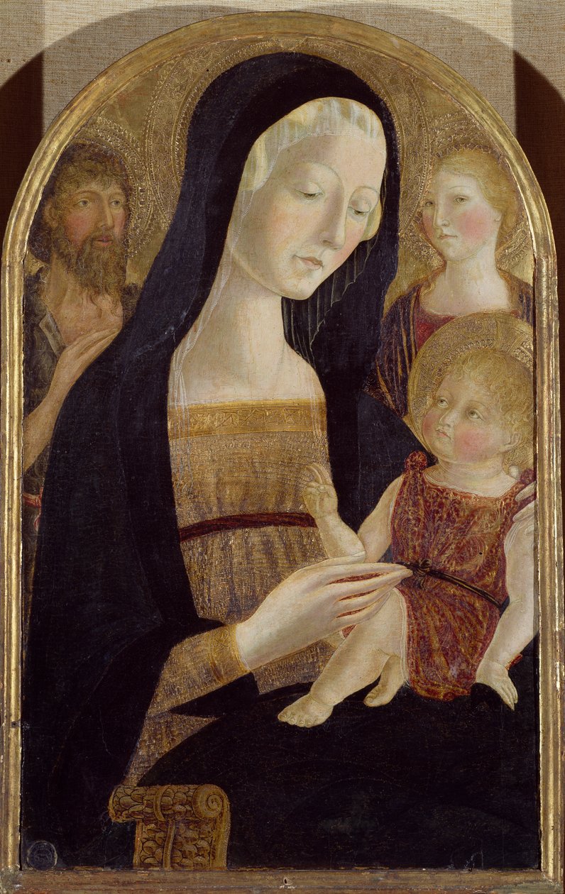 Madonna und Kind mit den Heiligen Johannes dem Täufer und Maria Magdalena von Neroccio di (1447 1500) Landi
