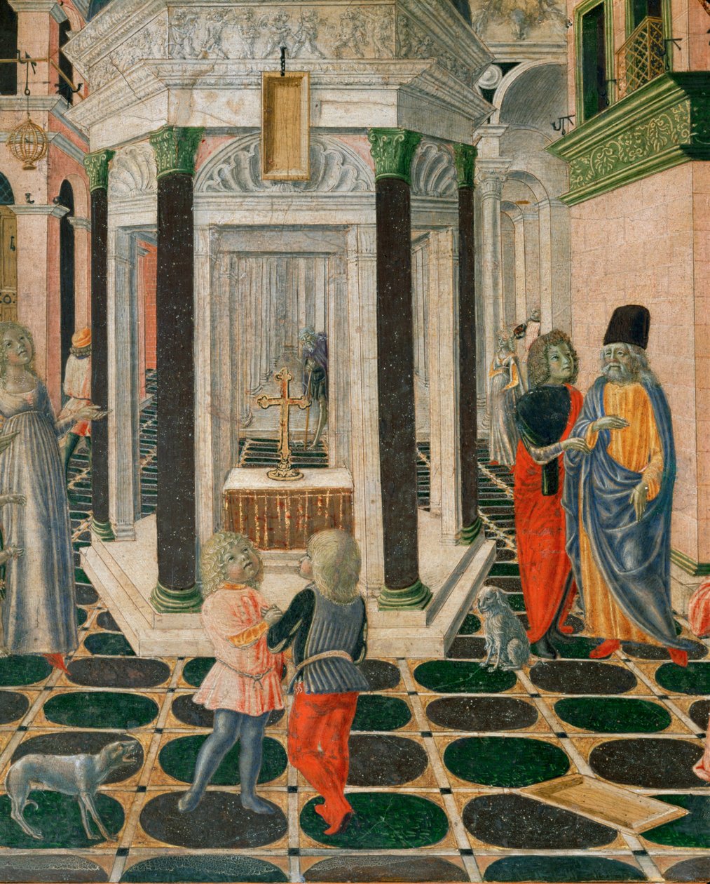 Szene aus dem Leben des Heiligen Bernhard von Siena von Neroccio di (1447-1500) Landi