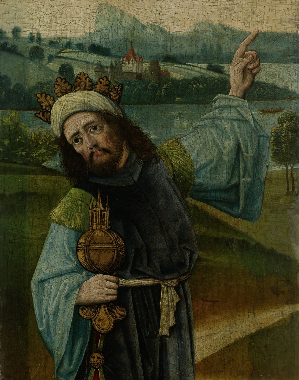 König Melchior, einer der drei Weisen, zeigt auf den Stern, ca. 1480-90 von Netherlandish School