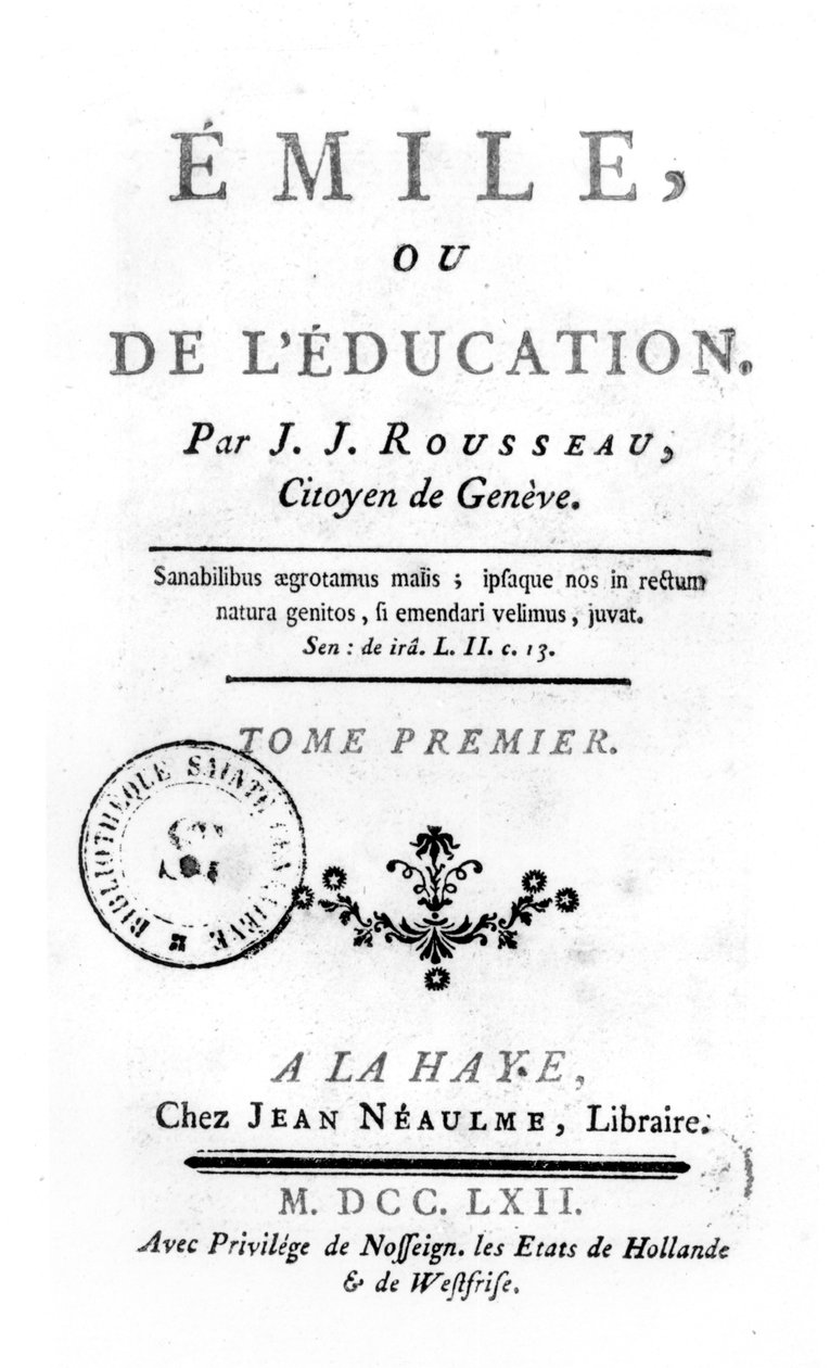 Frontispiz für Emile von Jean-Jacques Rousseau, 1762 von Netherlandish School