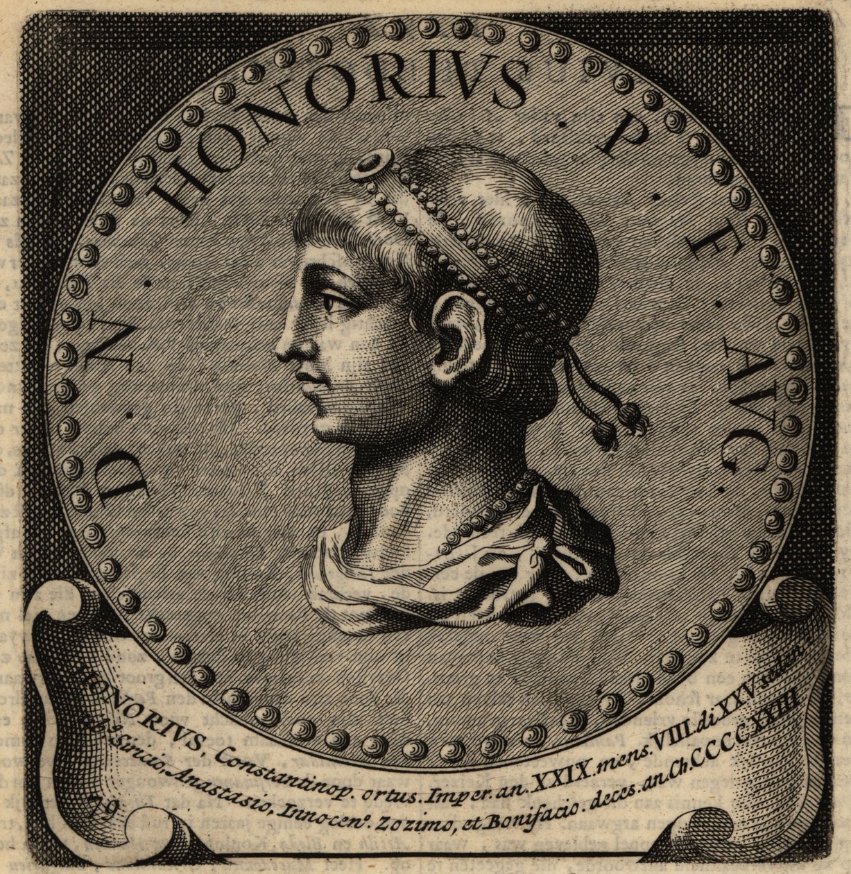 Porträt des römischen Kaisers Honorius. von Netherlandish School