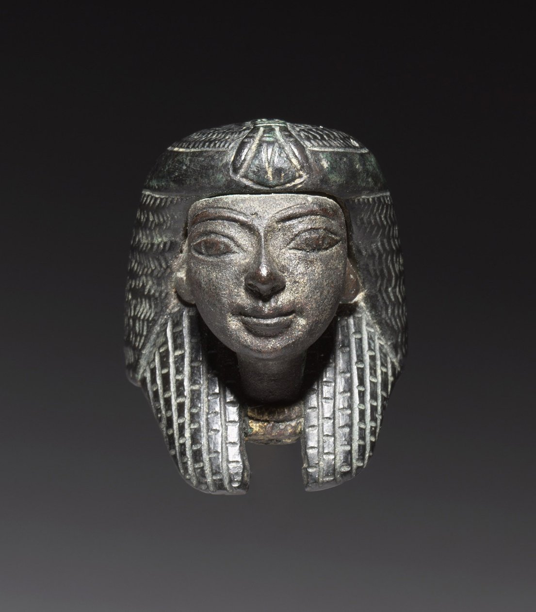 Bronzeaufsatz von einem "Shawabty-Bündel": Kopf, späte 18. bis 19. Dynastie, ca. 1336-1256 v. Chr. von New Kingdom Egyptian