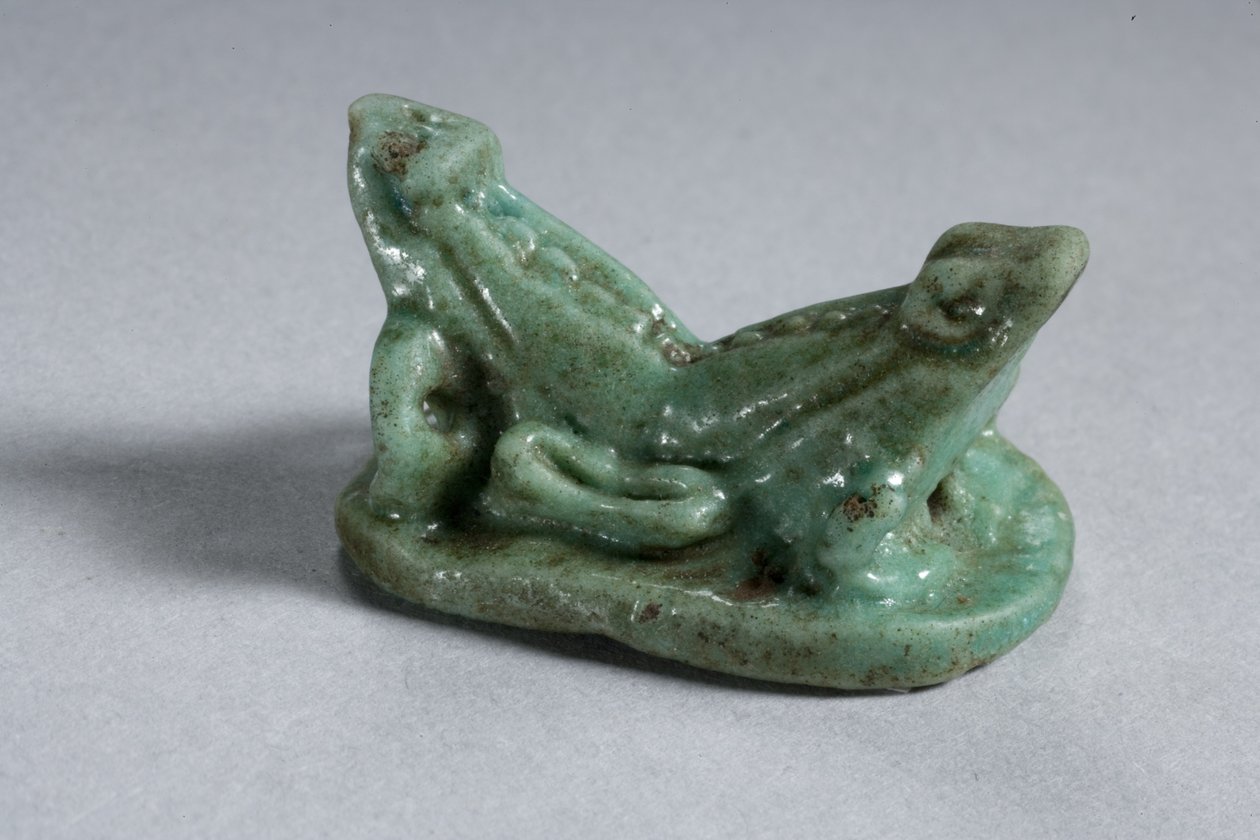 Skarabäus von zwei verbundenen Fröschen, 18.-19. Dynastie, 1540-1186 v. Chr. (Faience) von New Kingdom Egyptian