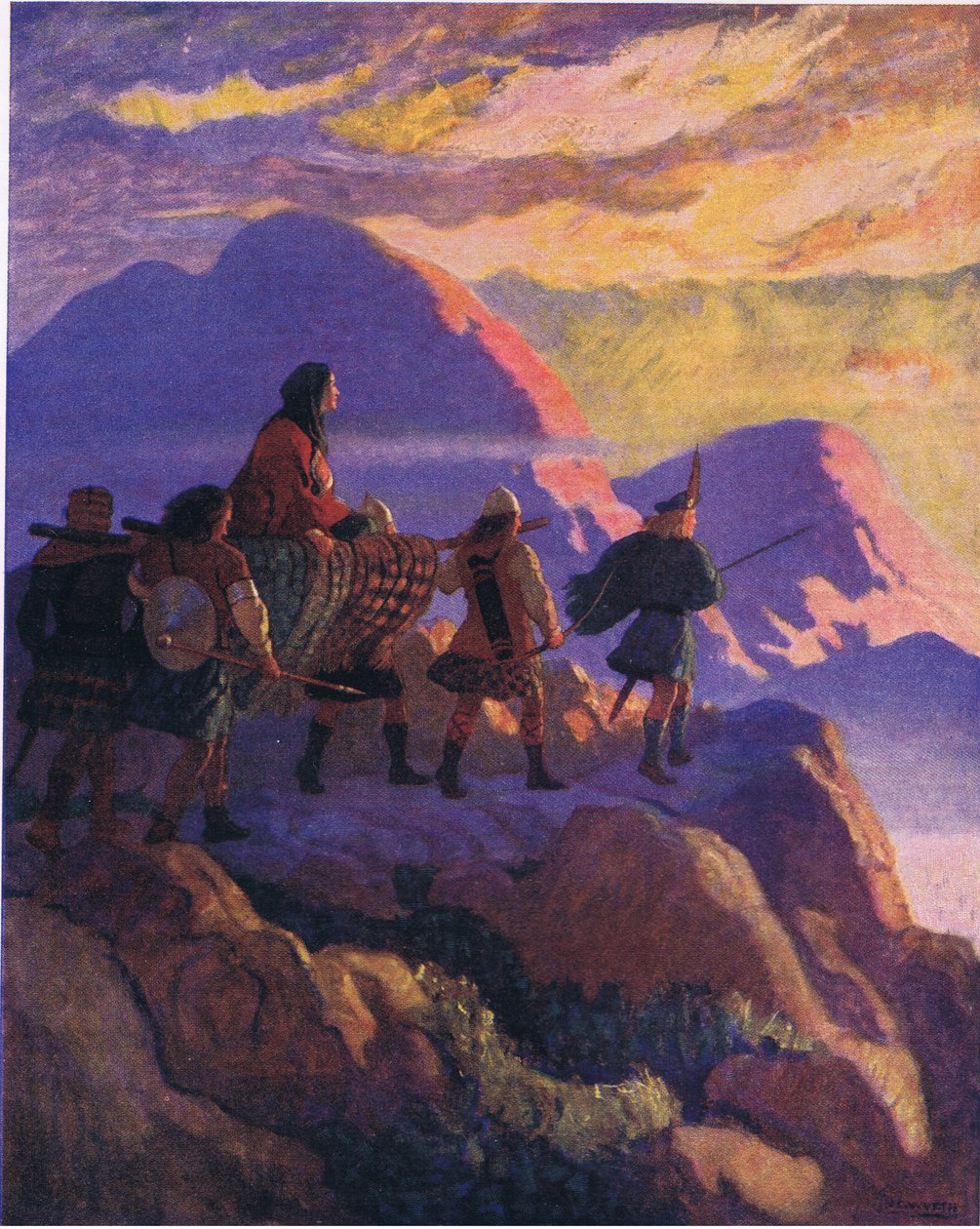 Helen steigt das Steintal hinab, aus The Scottish Chiefs, veröffentlicht von Charles Schribner