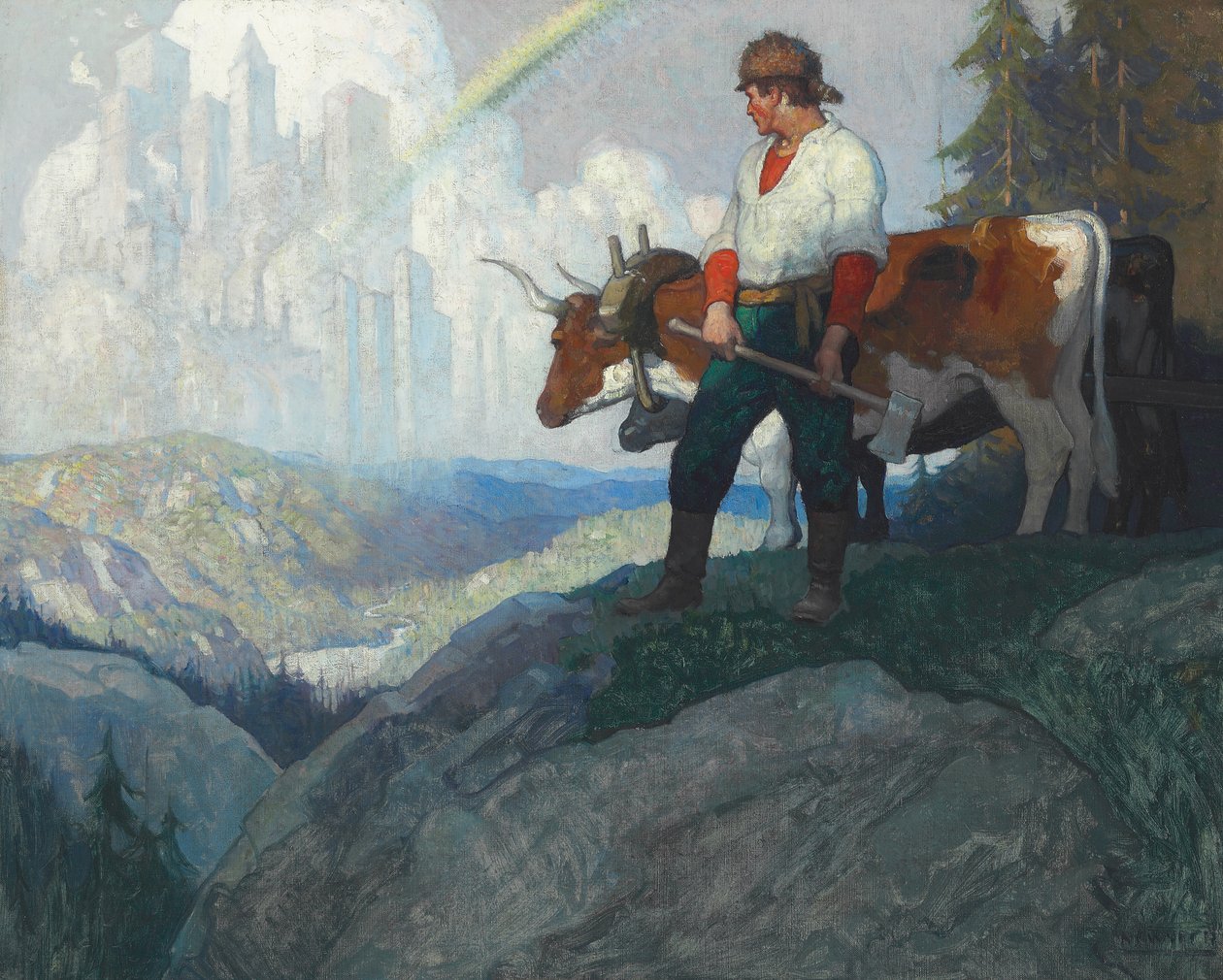 Der Pionier und die Vision, ca. 1918 von Newell Convers Wyeth